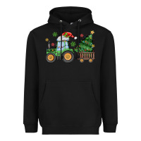 Black christmas tractor Heavyweight Hoodie - MaliasSmallBusiness