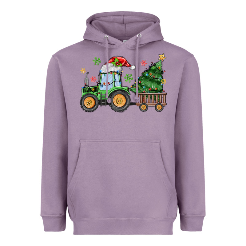Christmas Tractor Heavyweight Hoodie by MaliasSmallBusiness | Teevron