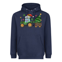 Navy christmas tractor Heavyweight Hoodie - MaliasSmallBusiness