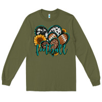 Army Green football hearts Long Sleeve Tee - Jasminsmagicworld