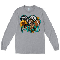 Heather Grey football hearts Long Sleeve Tee - Jasminsmagicworld