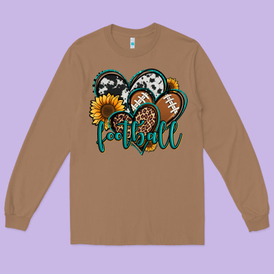 Football Hearts Long Sleeve Tee Designed By Jasminsmagicworld