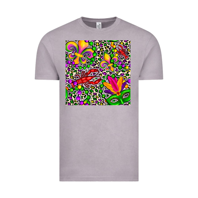 Mardi Gras Crawfish Leopard  Seamless Pattern Vintage Tee by FaDigitalArtStudio | Teevron