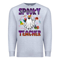Heather Grey spooky teacher Premium Sweatshirt - NancyCooperArtShop