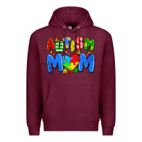 Burgundy autism mom Premium Hoodie - Artiststas