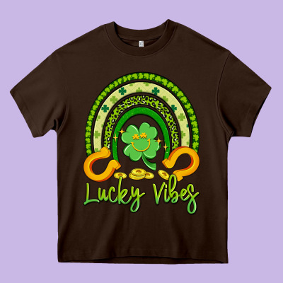 Lucky Vibes Heavy Core Tee Designed By Artiststas