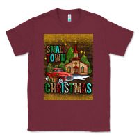 Burgundy small town christmas church Classic Tee - AdoDesignShop