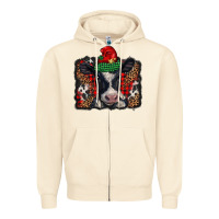 Sandshell christmas black and white baby cow Zipper Hoodie - BarkalooDesign