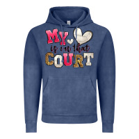 Vintage Denim my heart is on that court volleyball Vintage Hoodie - Zillion Design Studio