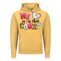 Vintage Mustard my heart is on that court volleyball Vintage Hoodie - Zillion Design Studio