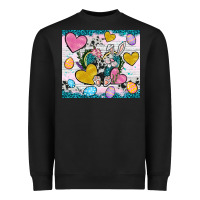 Black Easter hearts Cowhide tumbler Easter Day Heavyweight Sweatshirt - Neo Western