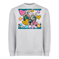 Heather Grey Easter hearts Cowhide tumbler Easter Day Heavyweight Sweatshirt - Neo Western