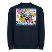 Navy Easter hearts Cowhide tumbler Easter Day Heavyweight Sweatshirt - Neo Western