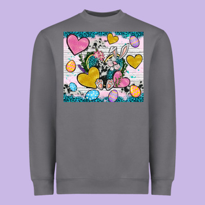 Easter Hearts Cowhide Tumbler Easter Day Heavyweight Sweatshirt Designed By Neo Western