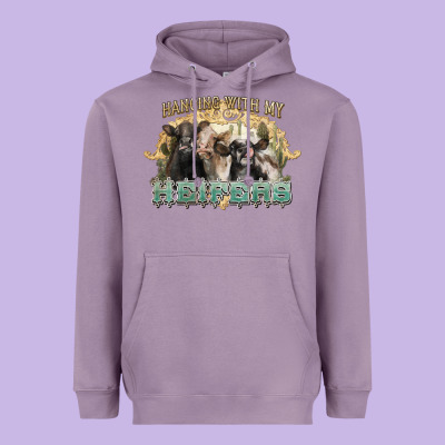 Hanging With My Heifers Heavyweight Hoodie Designed By Nancycooperartshop