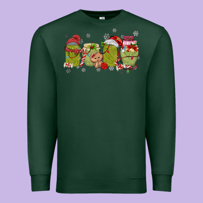 Canned Pickles Christmas Light Premium Sweatshirt Designed By Maliassmallbusiness