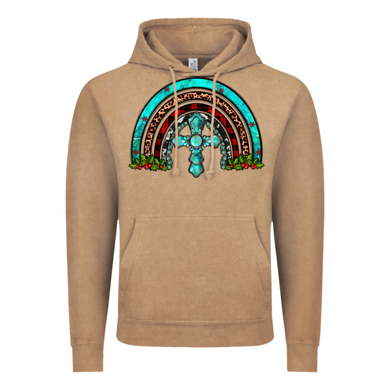 Cross Christmas Rainbow Vintage Hoodie by JahusDesignShop | Teevron