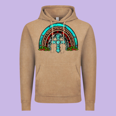 Cross Christmas Rainbow Vintage Hoodie Designed By Jahusdesignshop