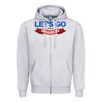 Heather Grey Let's Go Brandon Zipper Hoodie - Jasminsmagicworld