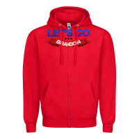 Red Let's Go Brandon Zipper Hoodie - Jasminsmagicworld