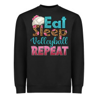 Black eat sleep volleyball repeat Heavyweight Sweatshirt - HRA Design Shop
