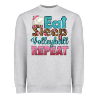 Heather Grey eat sleep volleyball repeat Heavyweight Sweatshirt - HRA Design Shop