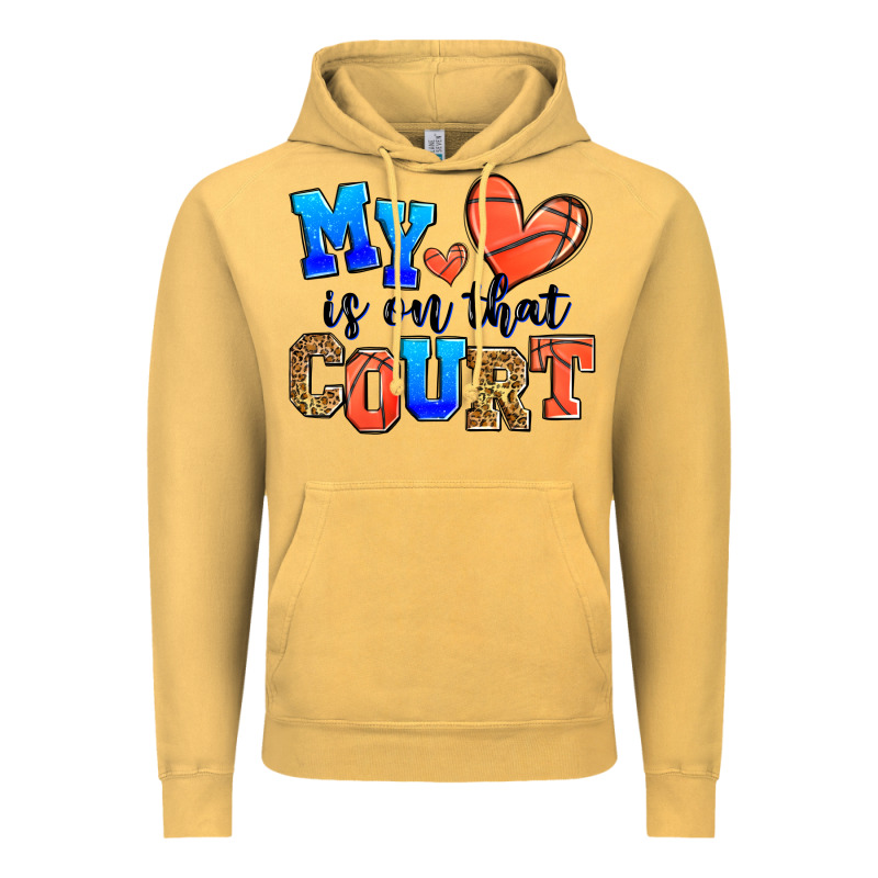 My Heart Is On That Court Basketball Vintage Hoodie by Zillion Design Studio | Teevron
