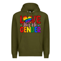 Army Green love has no gender Premium Hoodie - Artiststas