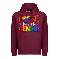 Burgundy love has no gender Premium Hoodie - Artiststas