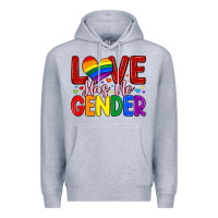 Heather Grey love has no gender Premium Hoodie - Artiststas