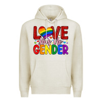 Oatmeal Heather love has no gender Premium Hoodie - Artiststas