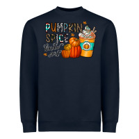 Navy pumpkin spice kinda girl Heavyweight Sweatshirt - CowhideDigitalArt