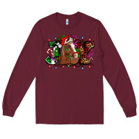 Burgundy joy and horse Christmas Long Sleeve Tee - AdoDesignShop