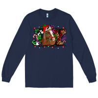 Navy joy and horse Christmas Long Sleeve Tee - AdoDesignShop