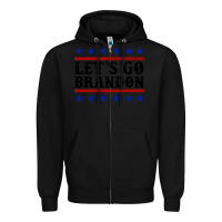Black Let's Go Brandon American Flag Zipper Hoodie - Jasminsmagicworld