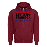 Burgundy Let's Go Brandon American Flag Zipper Hoodie - Jasminsmagicworld