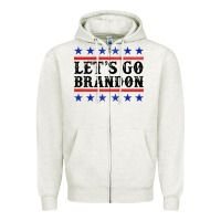 Oatmeal Heather Let's Go Brandon American Flag Zipper Hoodie - Jasminsmagicworld