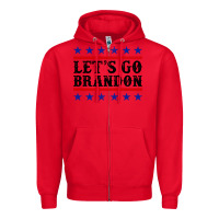 Red Let's Go Brandon American Flag Zipper Hoodie - Jasminsmagicworld