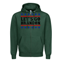 Sports Green Let's Go Brandon American Flag Zipper Hoodie - Jasminsmagicworld