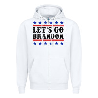 White Let's Go Brandon American Flag Zipper Hoodie - Jasminsmagicworld