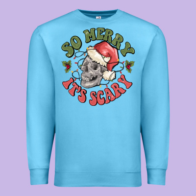So Merry It's Scary Premium Sweatshirt Designed By Maliassmallbusiness