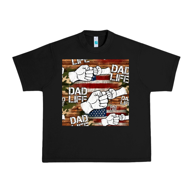 Dad Life Fist Bump Seamless Pattern Urban Heavy Tee by HRA Design Shop | Teevron