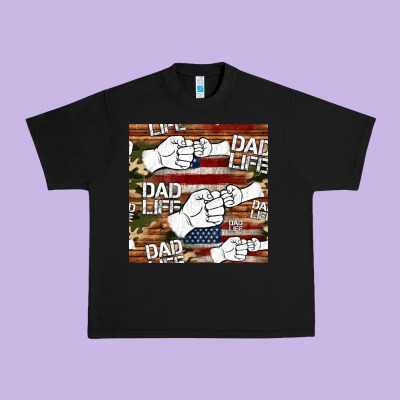 Dad Life Fist Bump Seamless Pattern Urban Heavy Tee Designed By Hra Design Shop