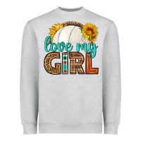 Heather Grey love my girl volleyball Heavyweight Sweatshirt - HRA Design Shop