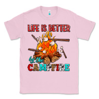 Bubblegum Pink life is better by the campfire with marshmallows Classic Tee - AdoDesignShop