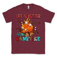 Burgundy life is better by the campfire with marshmallows Classic Tee - AdoDesignShop