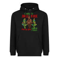 Black giddy up jingle horse pick up your feet Heavyweight Hoodie - MaliasSmallBusiness