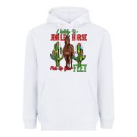 White giddy up jingle horse pick up your feet Heavyweight Hoodie - MaliasSmallBusiness
