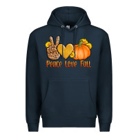 Navy peace love fall Premium Hoodie - AdoDesignShop