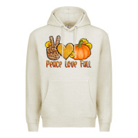 Oatmeal Heather peace love fall Premium Hoodie - AdoDesignShop